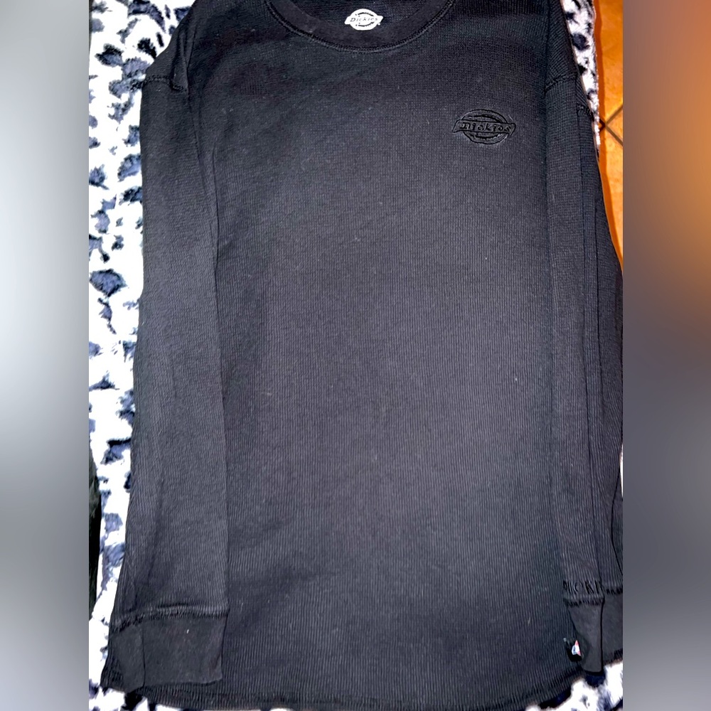 Men’s Dickies Waffle Knit Black Long Sleeve Shirt 2XL